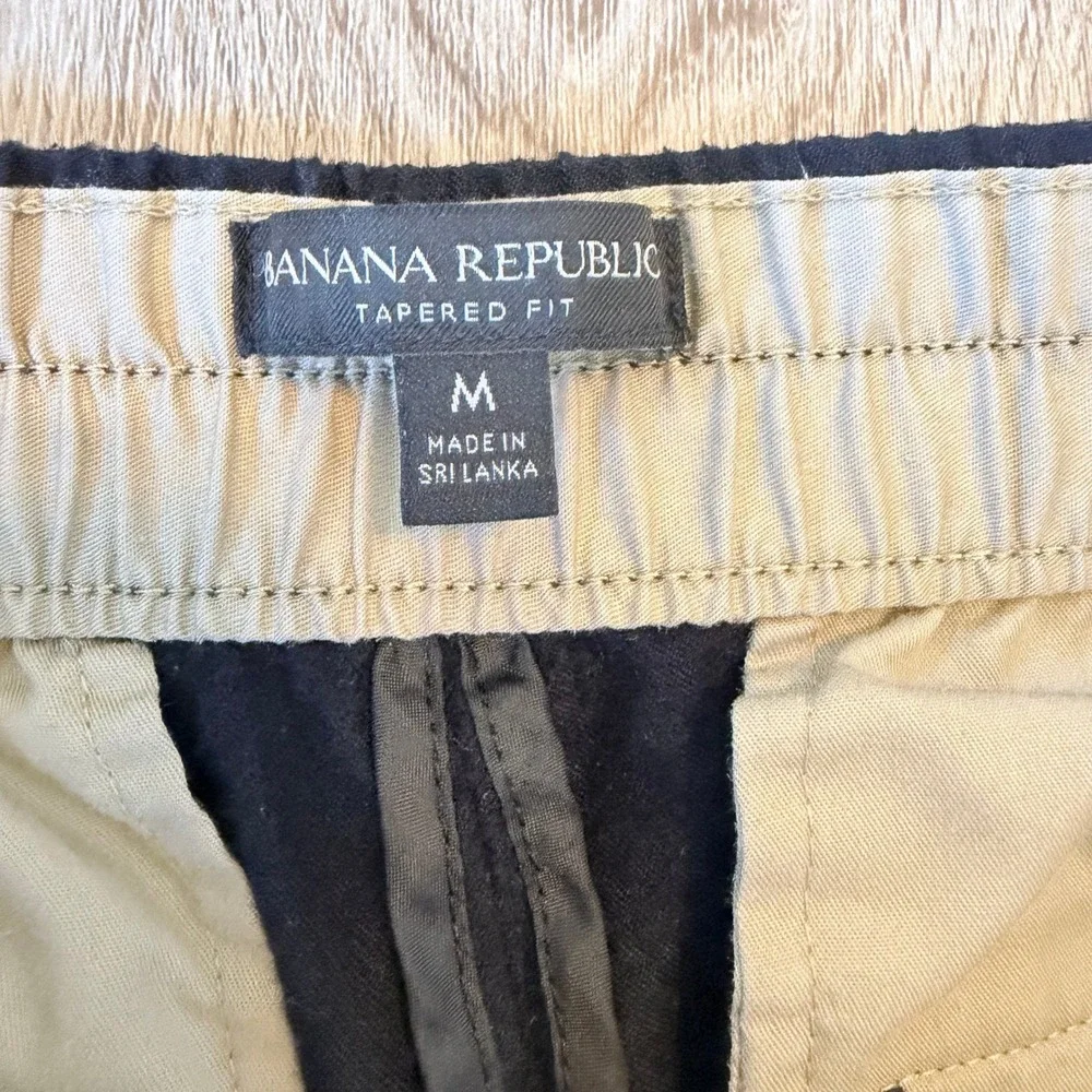Banana Republic Vitale Barberis Canonico Wool Flannel Tapered Pants Mens Black M